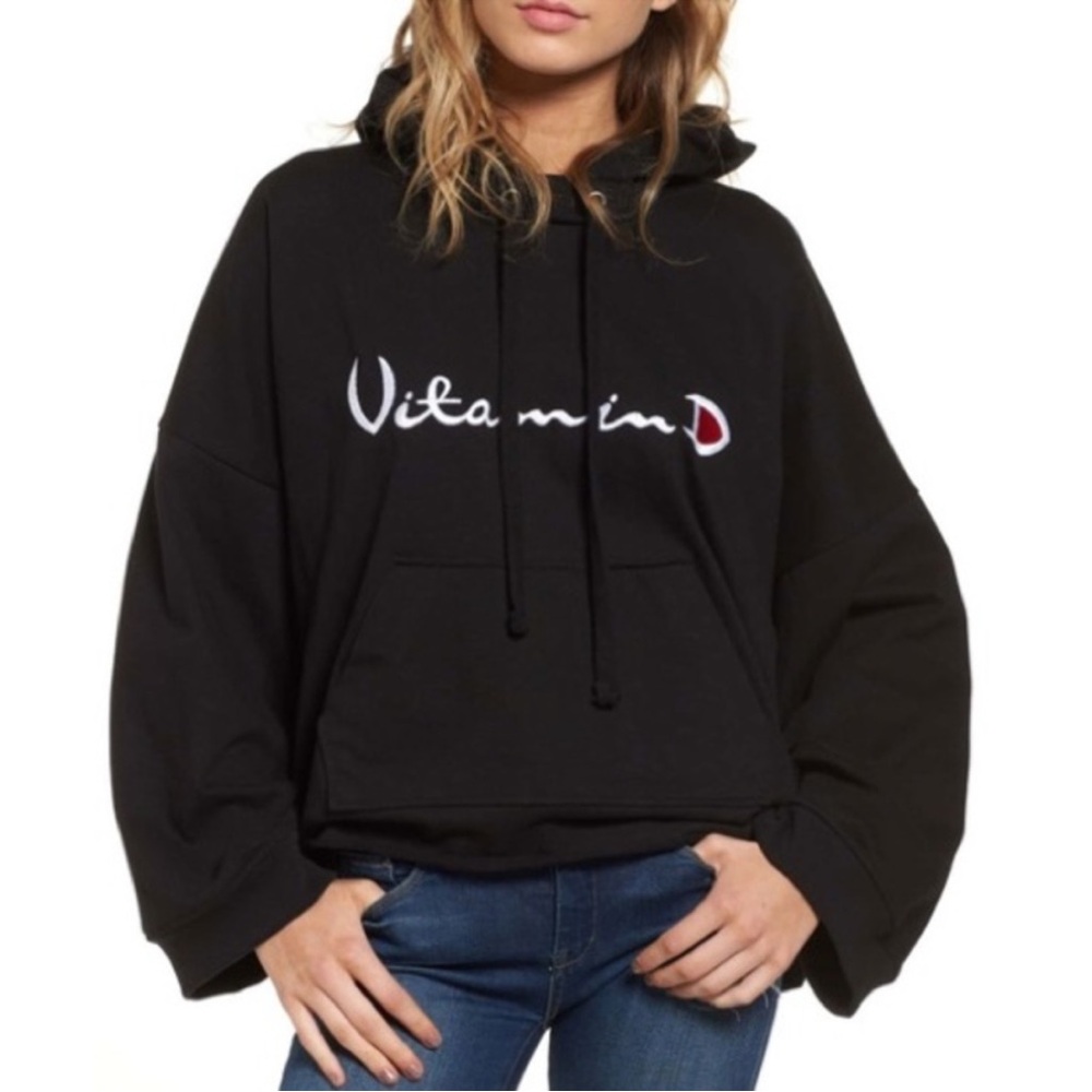 Drifter Vitamin D Oversized Hoodie Sweatshirt Black Size Small